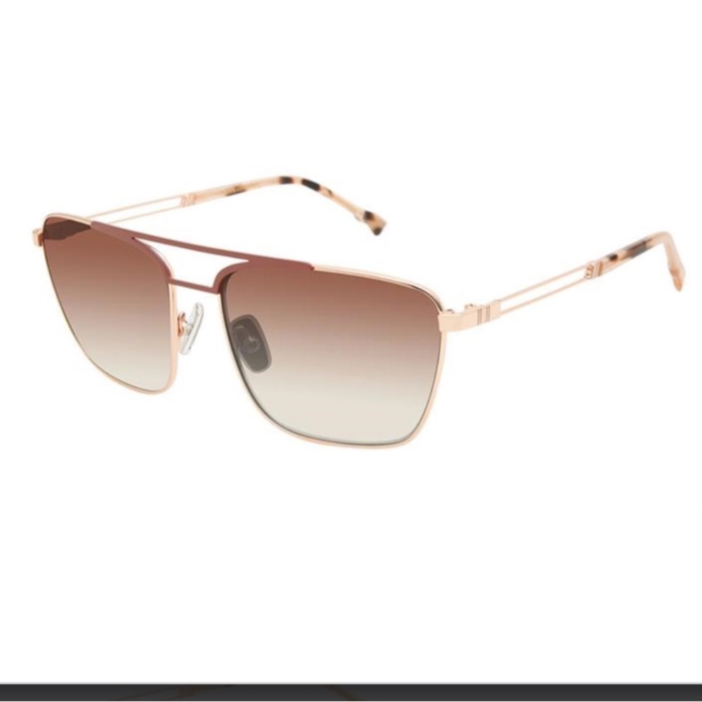 Coco and Breezy Manifest Aviator Sunglasses In Burgundy & Rose with Gold